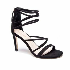 Chinese Laundry Sheena Faux Suede Dress Sandal Black Women's sz 8.5